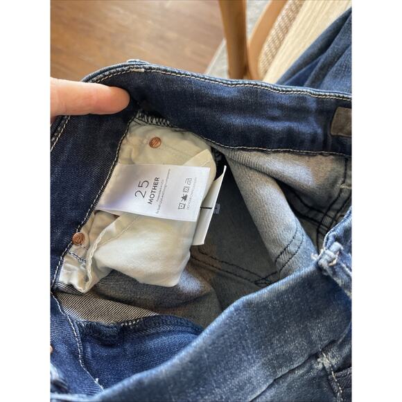 NWT MOTHER High Waisted Looker Ankle Dark Wash Denim Jeans Tongue and Chic Sz 25 - Picture 5 of 7